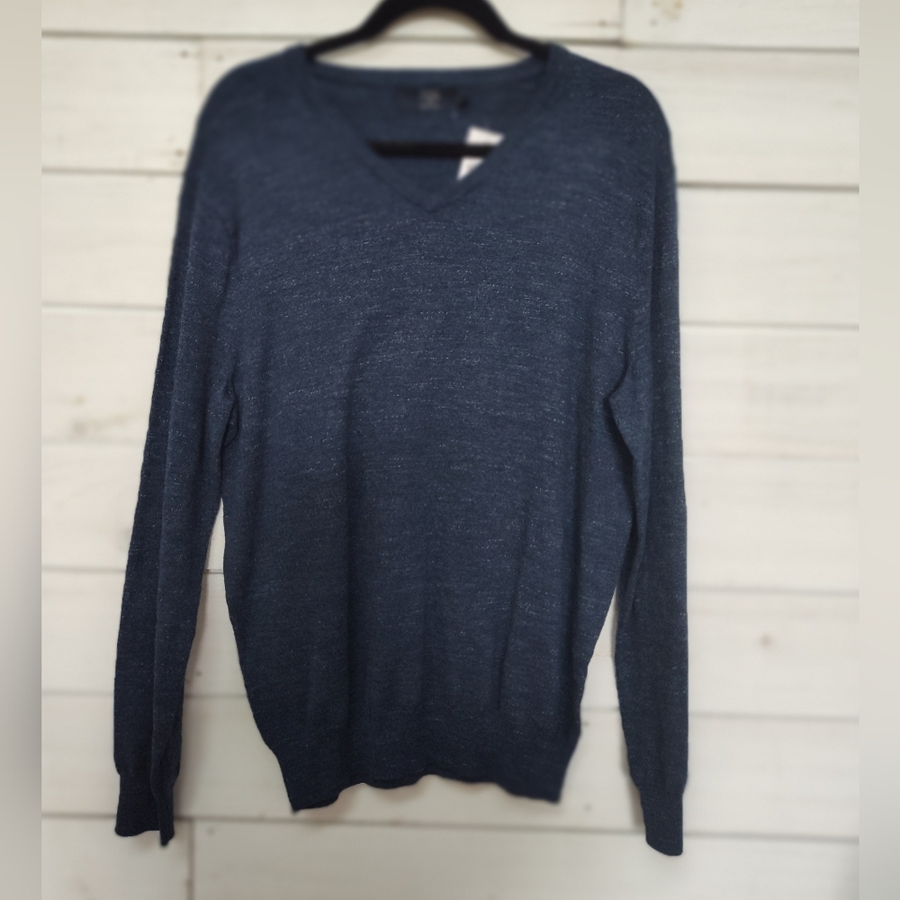 J. Crew Factory Men's Navy V-Neck Sweater